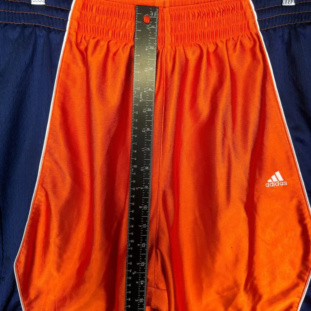 Vintage Adidas Men's Basketball Shorts Size M Orange Workout Y2K Dazzle Silky